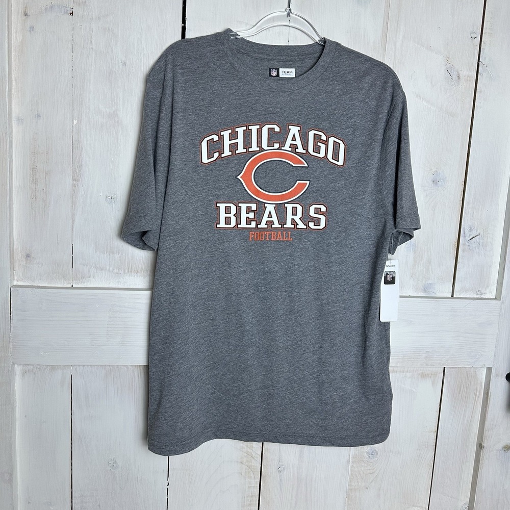 New CHICAGO BEARS LOGO TEAM APPAREL GRAY T-SHIRT Men's‎ SIZE Medium
